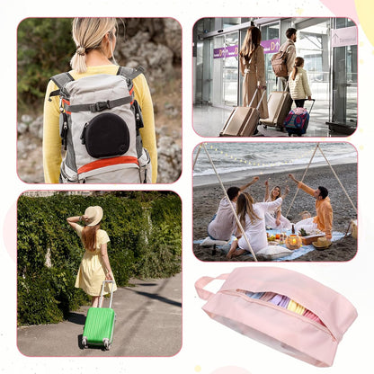 3 PCS Underwear Organizer Bag Travel with Zip, Mini Compression Travel Socks Storage Bag, Portable Packing Pouch for Traveling Underpants Lingerie Luggage Ties Cosmetics Accessories