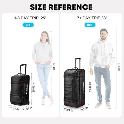 Waterproof Underseat Carry on Luggage with Wheels, 16 inch PVC Small Wheeled Travel Luggage for Airline, Rolling Overnight Weekender Suitcase for Men Women 30L, Black