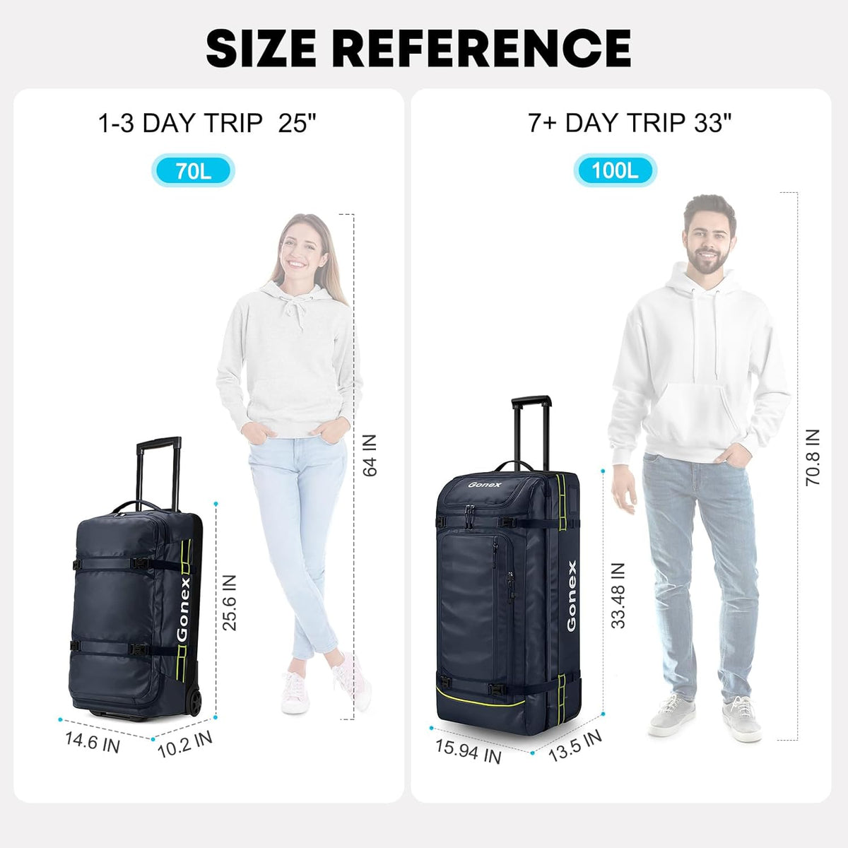 Waterproof Underseat Carry on Luggage with Wheels, 16 inch PVC Small Wheeled Travel Luggage for Airline, Rolling Overnight Weekender Suitcase for Men Women 30L, Black