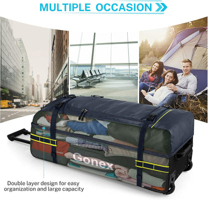 Waterproof Underseat Carry on Luggage with Wheels, 16 inch PVC Small Wheeled Travel Luggage for Airline, Rolling Overnight Weekender Suitcase for Men Women 30L, Black