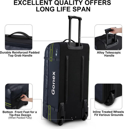 Waterproof Underseat Carry on Luggage with Wheels, 16 inch PVC Small Wheeled Travel Luggage for Airline, Rolling Overnight Weekender Suitcase for Men Women 30L, Black