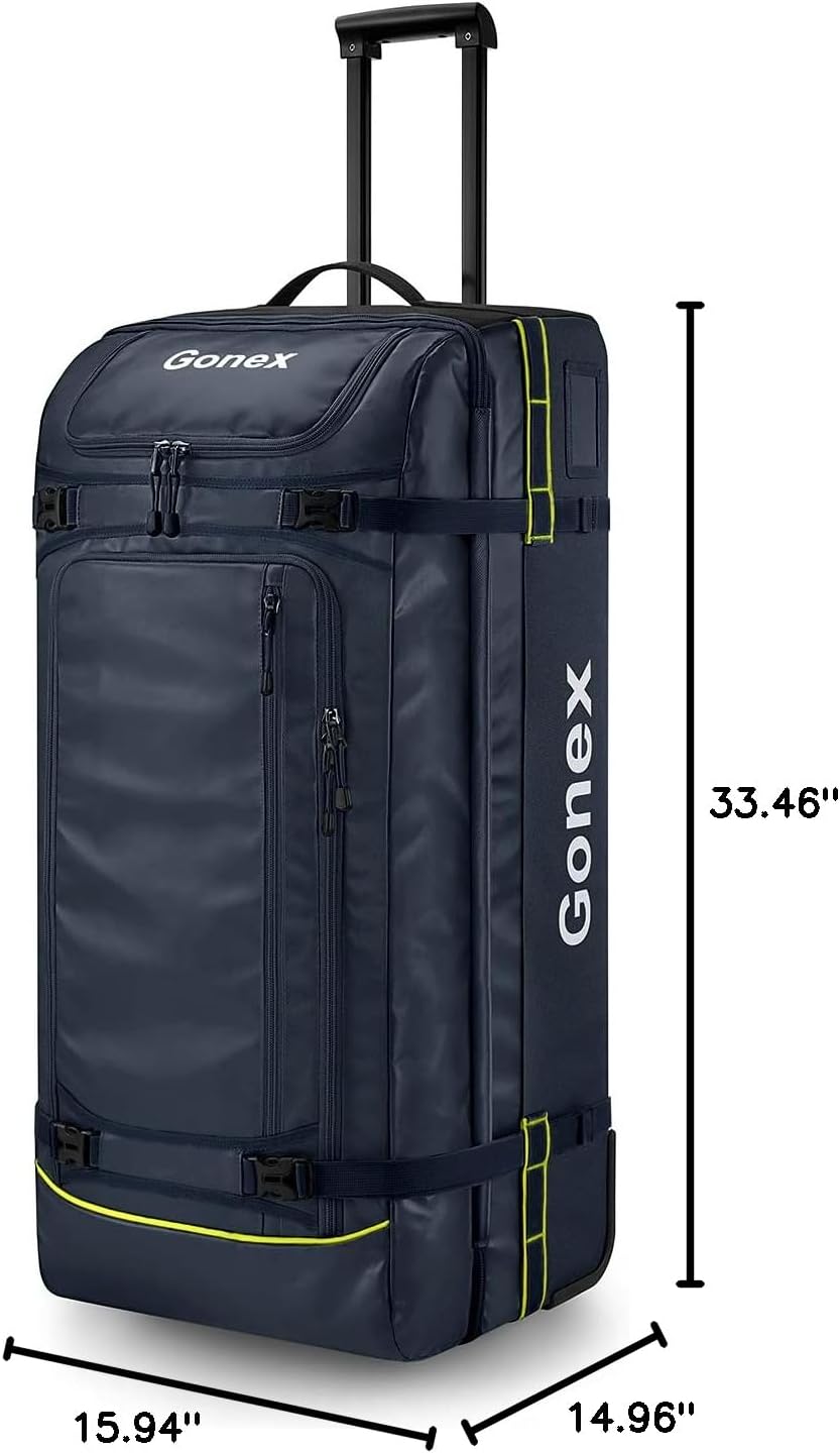 Waterproof Underseat Carry on Luggage with Wheels, 16 inch PVC Small Wheeled Travel Luggage for Airline, Rolling Overnight Weekender Suitcase for Men Women 30L, Black