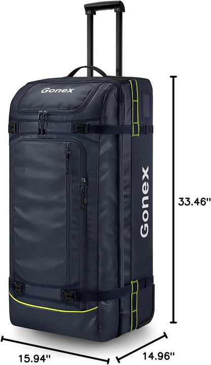 Waterproof Underseat Carry on Luggage with Wheels, 16 inch PVC Small Wheeled Travel Luggage for Airline, Rolling Overnight Weekender Suitcase for Men Women 30L, Black