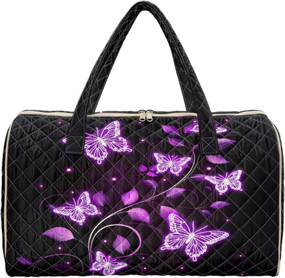 Butterfly Duffle Bag Carry On Bags for Airplanes, Waterproof Duffel Bag Overnight Large Duffel Bags Packable Duffle Pouch for Backpacker