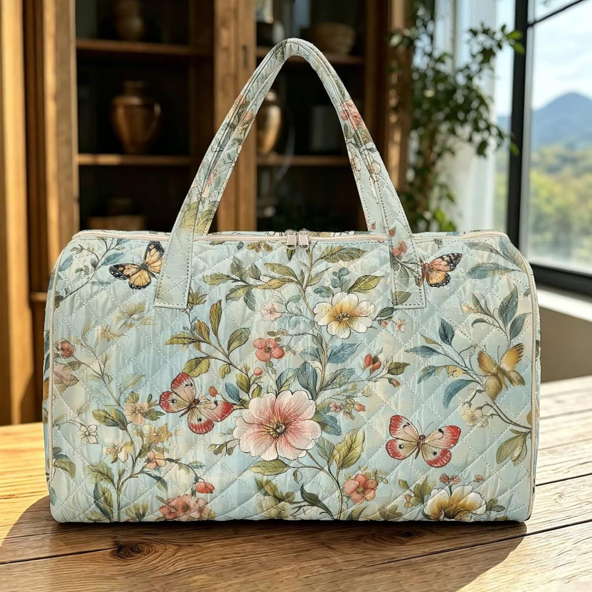 Butterfly Duffle Bag Carry On Bags for Airplanes, Waterproof Duffel Bag Overnight Large Duffel Bags Packable Duffle Pouch for Backpacker