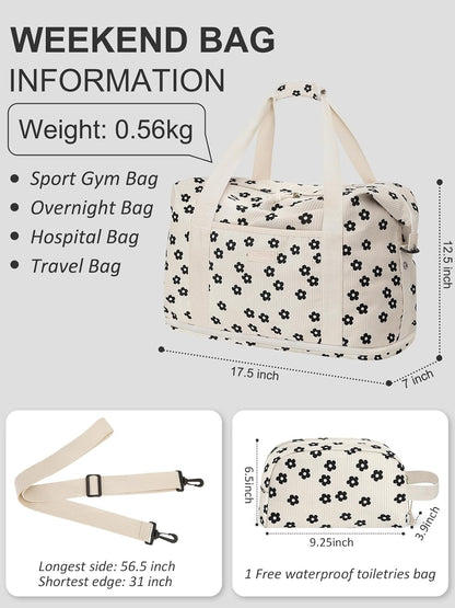 Expandable Travel Duffle Bags Weekender Overnight Bags for Women Men Hospital Bag for Women Labor Delivery with Toiletry Bag Waterproof