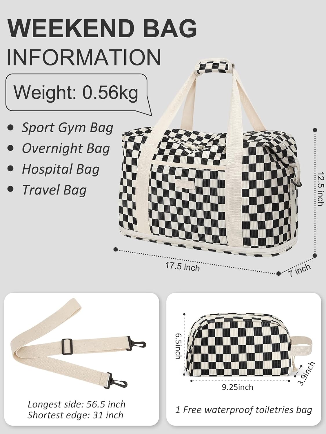 Expandable Travel Duffle Bags Weekender Overnight Bags for Women Men Hospital Bag for Women Labor Delivery with Toiletry Bag Waterproof