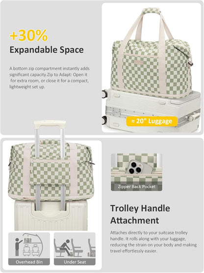Expandable Travel Duffle Bags Weekender Overnight Bags for Women Men Hospital Bag for Women Labor Delivery with Toiletry Bag Waterproof