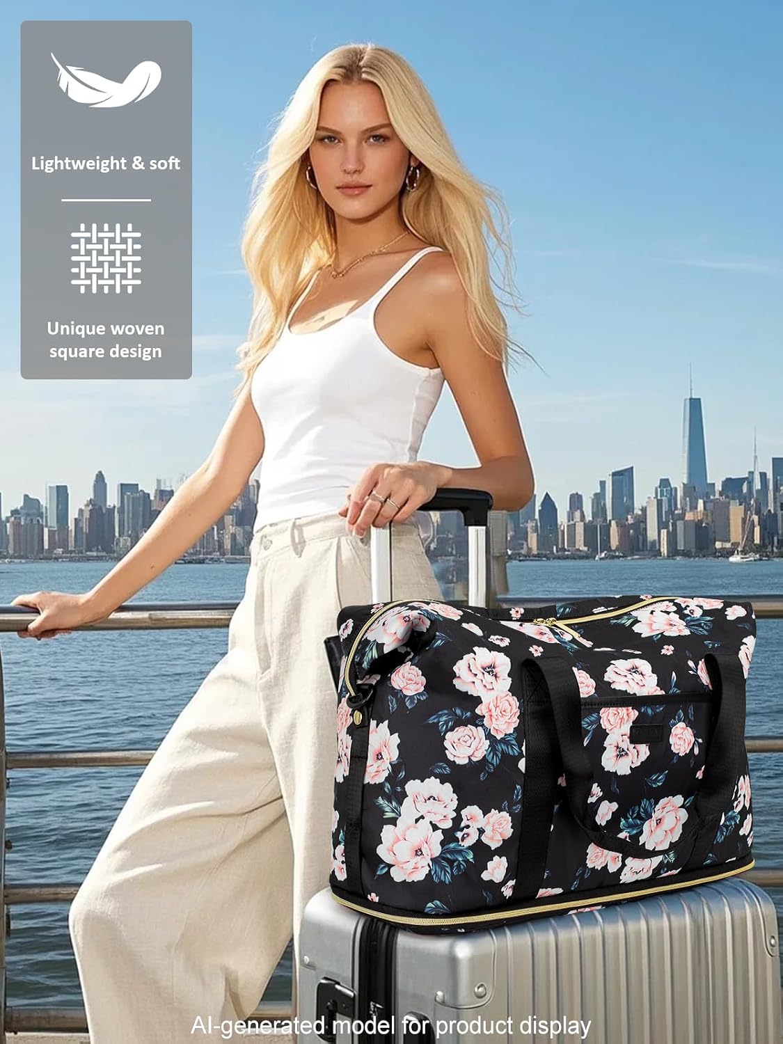 Expandable Travel Duffle Bags Weekender Overnight Bags for Women Men Hospital Bag for Women Labor Delivery with Toiletry Bag Waterproof