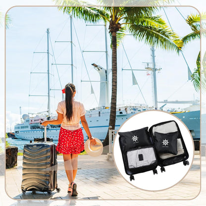 7 Pack Carnival Cruise Essentials 2026 Packing Cubes for Cruise Travel Accessories, Light Waterproof Luggage Organizer Bag Set for Suitcases Space-saving Packing Organizers, Black