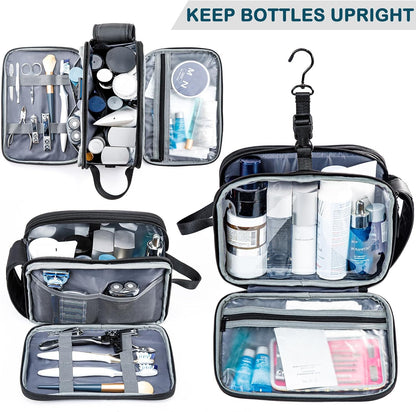 Large Toiletry Bag for Men, Women Travel Bag with Hanging Hook, Water-resistant Makeup Cosmetic Bag Shaving Kit Organizer, Bathroom Bag for Traveling