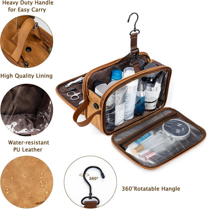 Large Toiletry Bag for Men, Women Travel Bag with Hanging Hook, Water-resistant Makeup Cosmetic Bag Shaving Kit Organizer, Bathroom Bag for Traveling