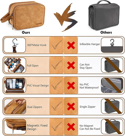 Large Toiletry Bag for Men, Women Travel Bag with Hanging Hook, Water-resistant Makeup Cosmetic Bag Shaving Kit Organizer, Bathroom Bag for Traveling