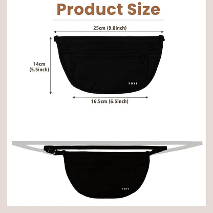 Anti-Theft Money Belt Waist Fanny Pack Hidden Passport Wallet