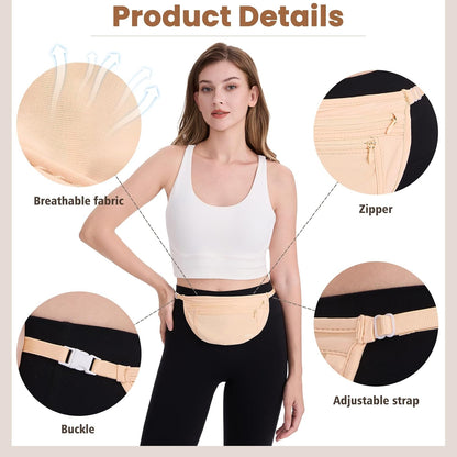 Anti-Theft Money Belt Waist Fanny Pack Hidden Passport Wallet