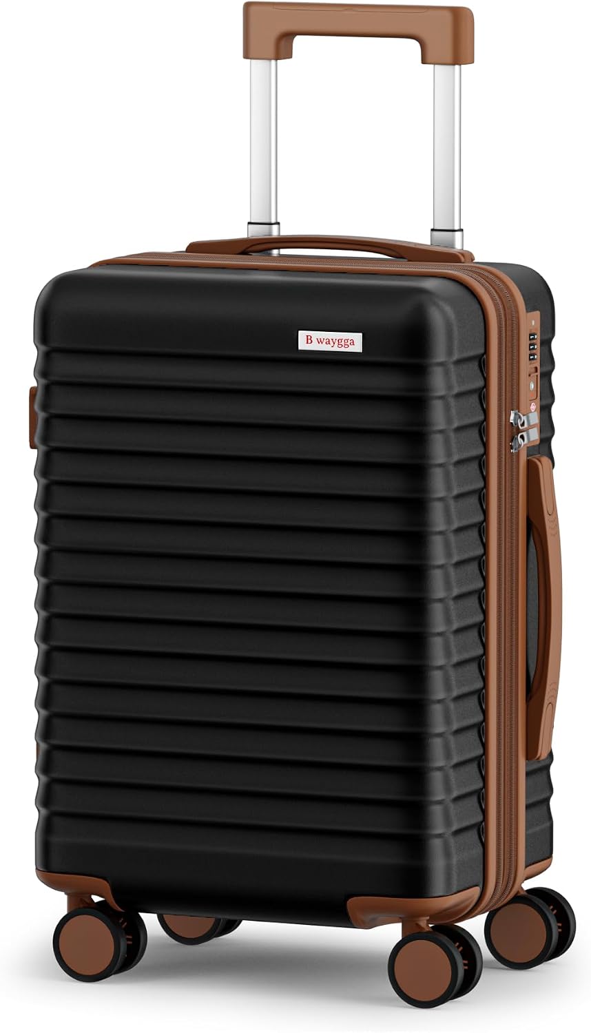 Carry On Luggage, Expandable PC HardShell Suitcase, Black, 20 in | Airline Approved, Wet and Dry Separation Pocket, TSA Lock, 360°Spinner Wheels, Charging Port, Cup and Phone Holder, 22x14x9