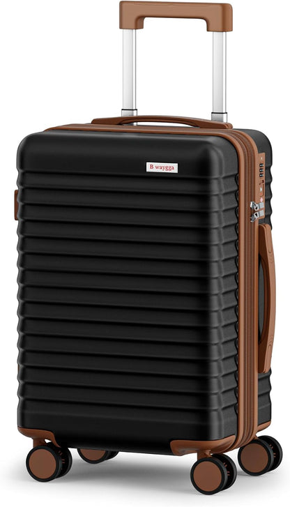 Carry On Luggage, Expandable PC HardShell Suitcase, Black, 20 in | Airline Approved, Wet and Dry Separation Pocket, TSA Lock, 360°Spinner Wheels, Charging Port, Cup and Phone Holder, 22x14x9
