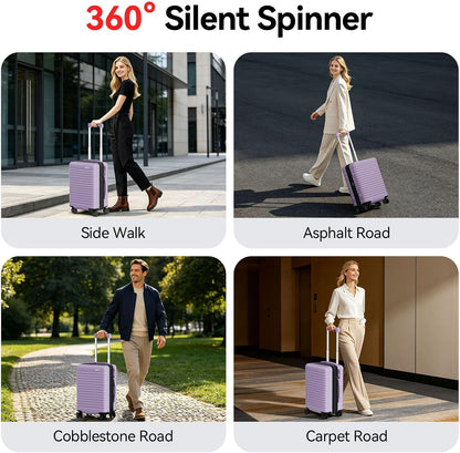 Carry On Luggage, Expandable PC HardShell Suitcase, Black, 20 in | Airline Approved, Wet and Dry Separation Pocket, TSA Lock, 360°Spinner Wheels, Charging Port, Cup and Phone Holder, 22x14x9