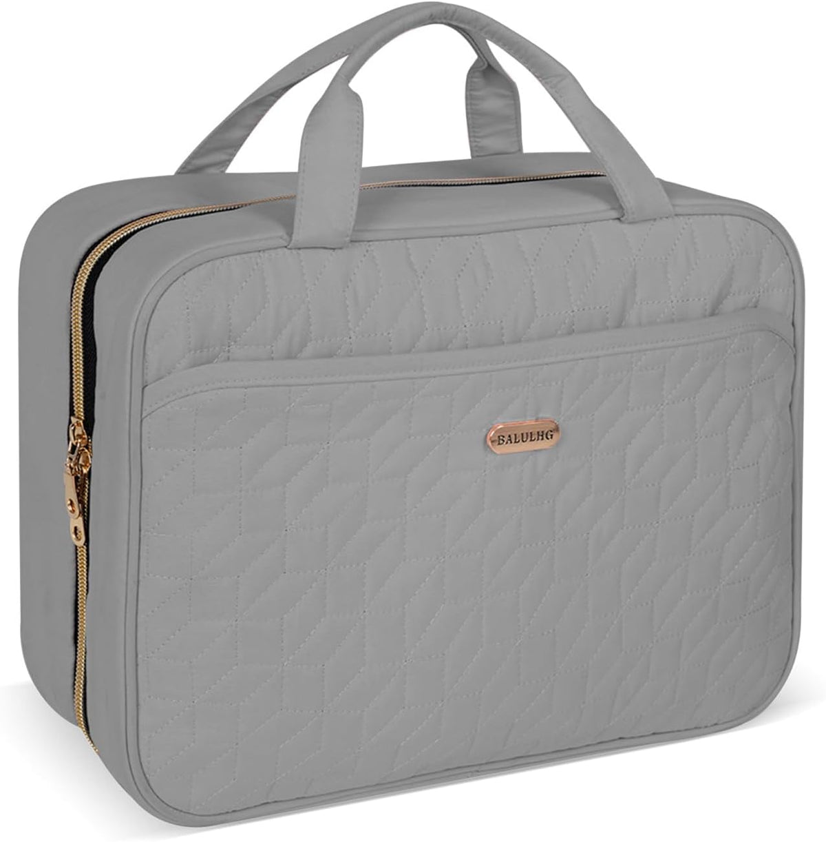 BALHLHG Toiletry Bag for Women with Hanging Hook, Medium Travel Makeup Organzier Bag, Water-resistant Cosmetic Travel Bag Toiletries Bag for Bathroom, Trip,Business, Greyblue