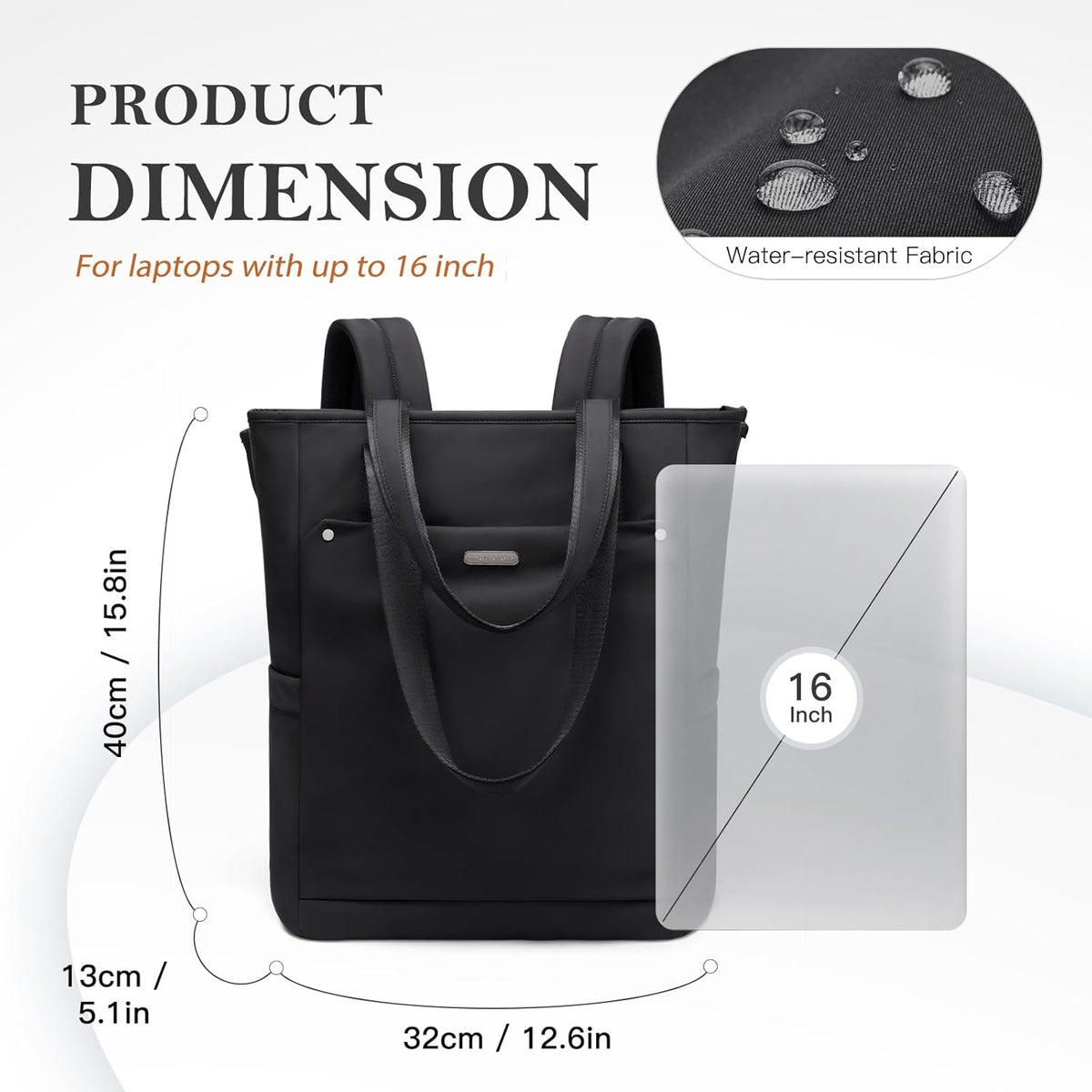 Convertible Laptop Backpack for Women Men Carry on Tote Backpack Teacher Bookbag for College Work Nurse Travel Leisure,16 Inch,Champagne Brown