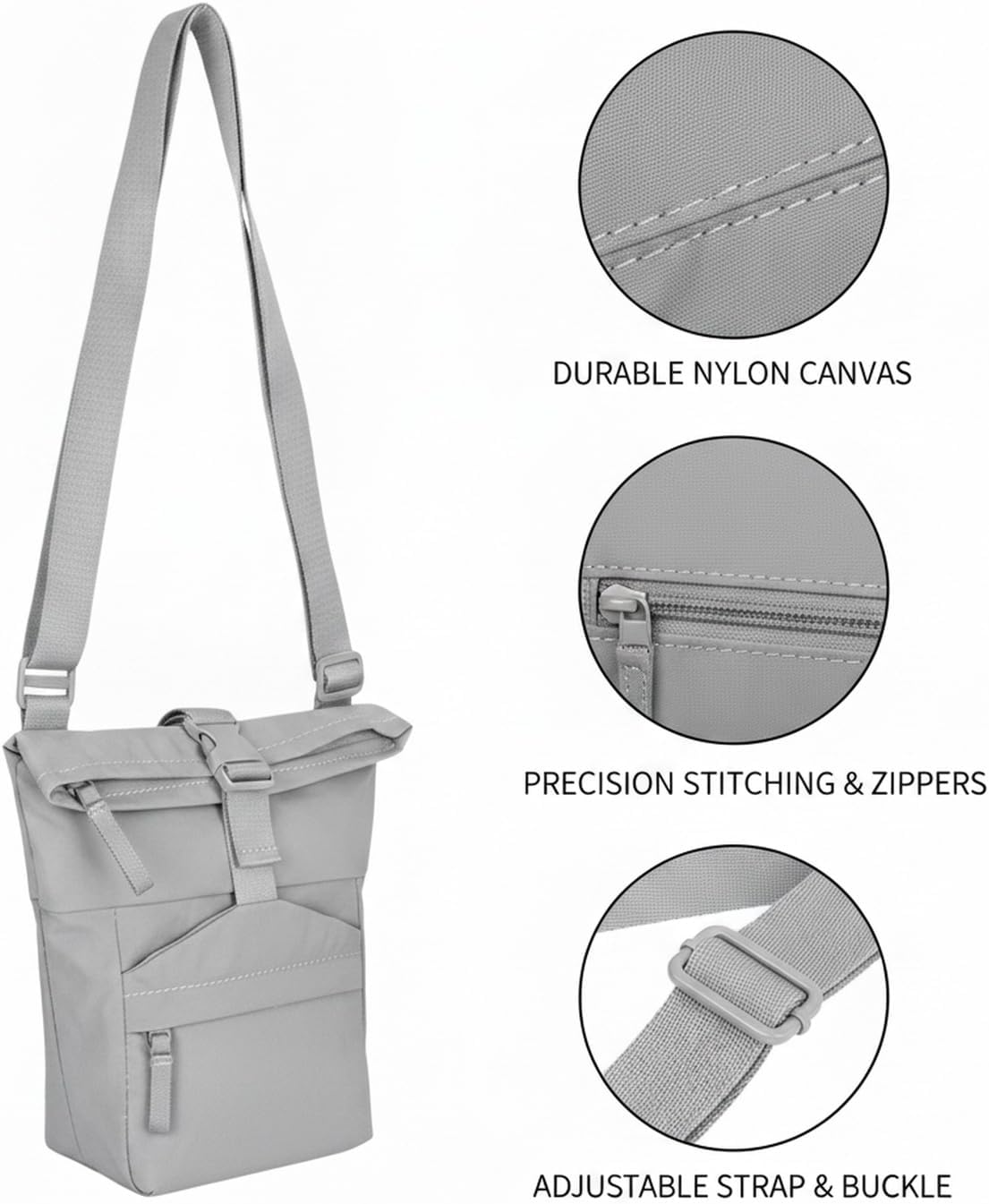 Travelers Crossbody Phone Bag Nylon Canvas Shoulder Purse for Hands-Free Essentials