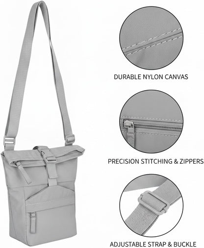 Travelers Crossbody Phone Bag Nylon Canvas Shoulder Purse for Hands-Free Essentials