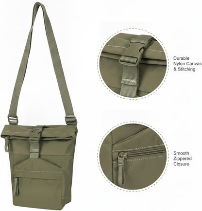 Travelers Crossbody Phone Bag Nylon Canvas Shoulder Purse for Hands-Free Essentials
