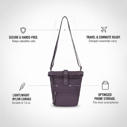 Travelers Crossbody Phone Bag Nylon Canvas Shoulder Purse for Hands-Free Essentials