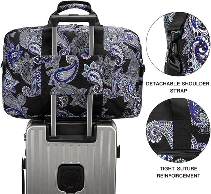 Travel Foldable Waterproof Duffel Bag - Lightweight Carry on Luggage Tote Duffel Bag(Black Floral)