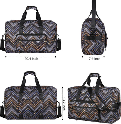 Travel Foldable Waterproof Duffel Bag - Lightweight Carry on Luggage Tote Duffel Bag(Black Floral)