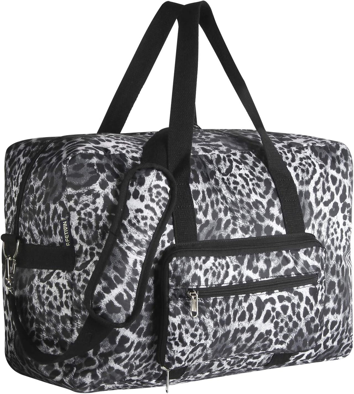 Travel Foldable Waterproof Duffel Bag - Lightweight Carry on Luggage Tote Duffel Bag(Black Floral)