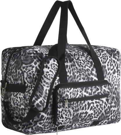 Travel Foldable Waterproof Duffel Bag - Lightweight Carry on Luggage Tote Duffel Bag(Black Floral)