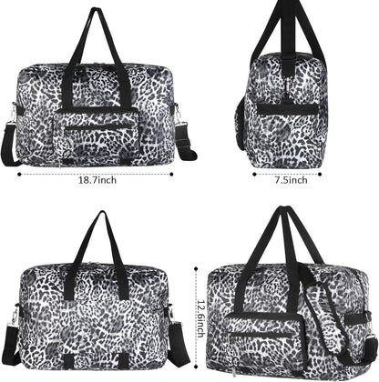 Travel Foldable Waterproof Duffel Bag - Lightweight Carry on Luggage Tote Duffel Bag(Black Floral)