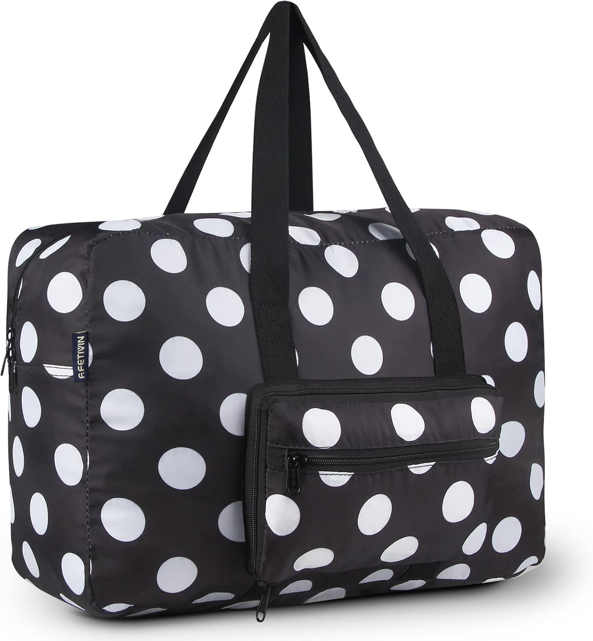 Travel Foldable Waterproof Duffel Bag - Lightweight Carry on Luggage Tote Duffel Bag(Black Floral)