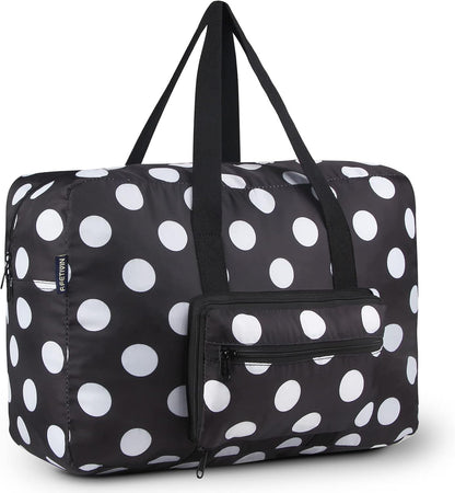 Travel Foldable Waterproof Duffel Bag - Lightweight Carry on Luggage Tote Duffel Bag(Black Floral)