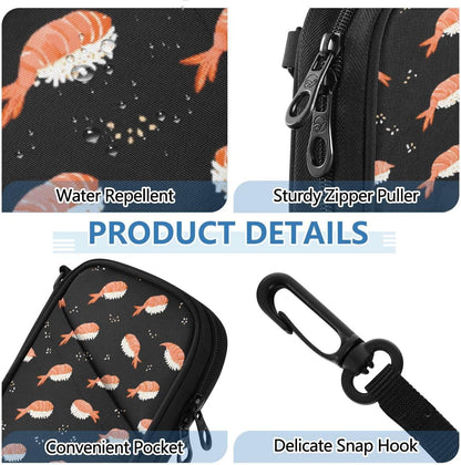 Shrimp Sushi Black Passport Holder Family Passport Wallet | for Women Men Rfid Blocking Passport Holders Bag Travel Document Organizer with Zipper