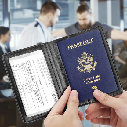 Eoehro Passport Holder for Travel Essentials, Passport Wallet Cover Case for Travel Must Haves Accessories,Passport Book Holders for Women and Men(black)