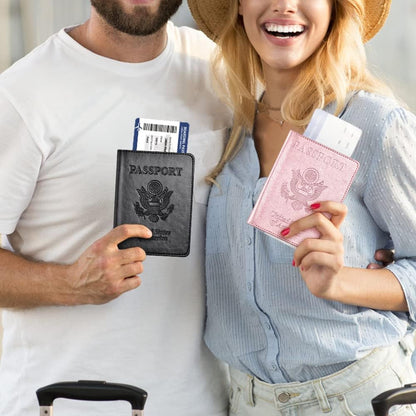 Eoehro Passport Holder for Travel Essentials, Passport Wallet Cover Case for Travel Must Haves Accessories,Passport Book Holders for Women and Men(black)