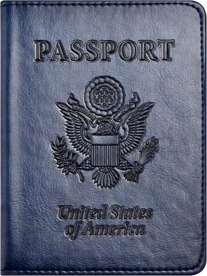 Eoehro Passport Holder for Travel Essentials, Passport Wallet Cover Case for Travel Must Haves Accessories,Passport Book Holders for Women and Men(black)
