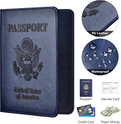 Eoehro Passport Holder for Travel Essentials, Passport Wallet Cover Case for Travel Must Haves Accessories,Passport Book Holders for Women and Men(black)