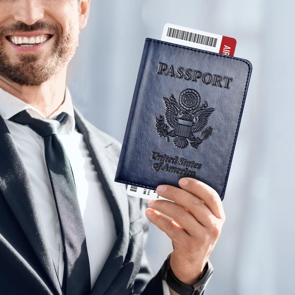 Eoehro Passport Holder for Travel Essentials, Passport Wallet Cover Case for Travel Must Haves Accessories,Passport Book Holders for Women and Men(black)