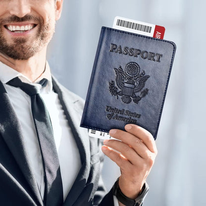 Eoehro Passport Holder for Travel Essentials, Passport Wallet Cover Case for Travel Must Haves Accessories,Passport Book Holders for Women and Men(black)