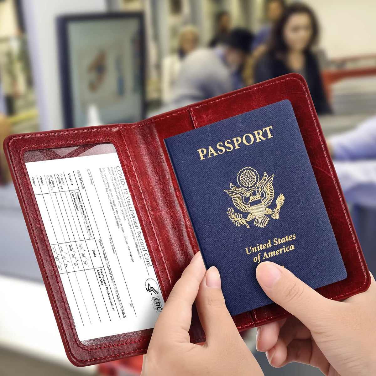 Eoehro Passport Holder for Travel Essentials, Passport Wallet Cover Case for Travel Must Haves Accessories,Passport Book Holders for Women and Men(black)