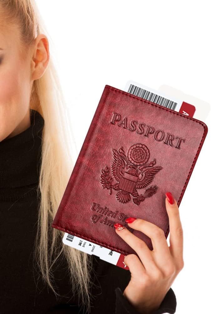 Eoehro Passport Holder for Travel Essentials, Passport Wallet Cover Case for Travel Must Haves Accessories,Passport Book Holders for Women and Men(black)