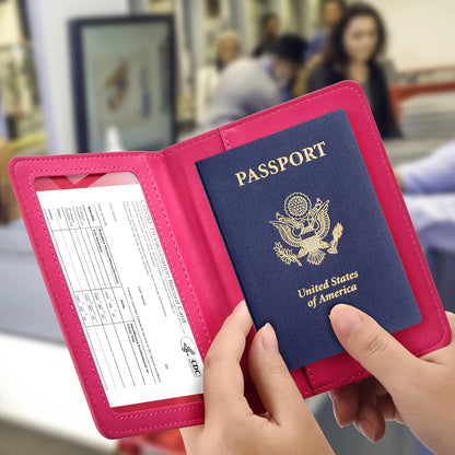 Eoehro Passport Holder for Travel Essentials, Passport Wallet Cover Case for Travel Must Haves Accessories,Passport Book Holders for Women and Men(black)