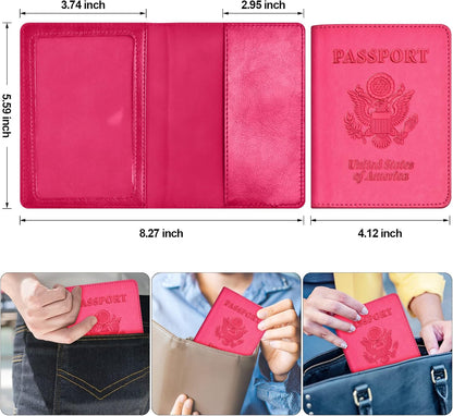 Eoehro Passport Holder for Travel Essentials, Passport Wallet Cover Case for Travel Must Haves Accessories,Passport Book Holders for Women and Men(black)