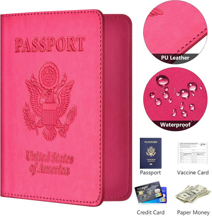 Eoehro Passport Holder for Travel Essentials, Passport Wallet Cover Case for Travel Must Haves Accessories,Passport Book Holders for Women and Men(black)