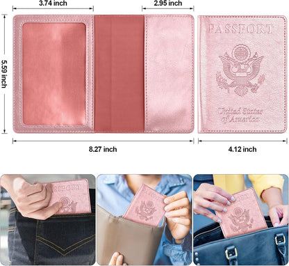 Eoehro Passport Holder for Travel Essentials, Passport Wallet Cover Case for Travel Must Haves Accessories,Passport Book Holders for Women and Men(black)