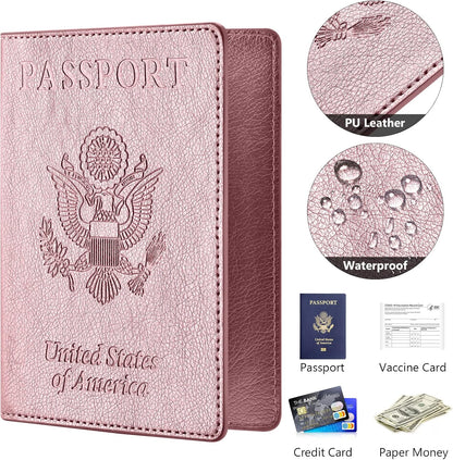 Eoehro Passport Holder for Travel Essentials, Passport Wallet Cover Case for Travel Must Haves Accessories,Passport Book Holders for Women and Men(black)