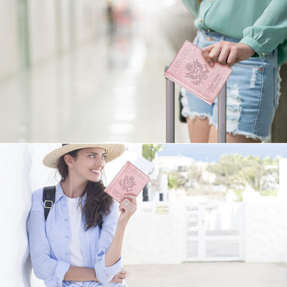 Eoehro Passport Holder for Travel Essentials, Passport Wallet Cover Case for Travel Must Haves Accessories,Passport Book Holders for Women and Men(black)
